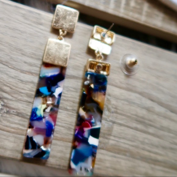 JASMINE- Colorful Art-inspired Geometric Earrings - Picture 4 of 6